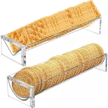 Акриловый прозрачный поднос для крекеров, прямоугольный держатель для крекеров, поднос для печенья, подставки для демонстрации еды, поднос для закусок на вечеринку