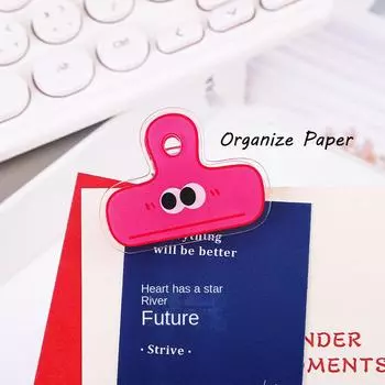 Акриловый прозрачный PP-зажим, милый интернет-знаменитость, мультяшный файл для хранения, маленький зажим, AY Girl Heart, длинный хвост-зажим