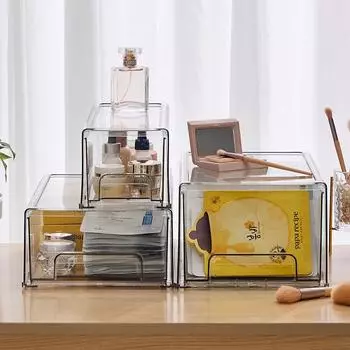 Акриловый ящик для хранения большой емкости, пыленепроницаемый, водонепроницаемый, прозрачный, для холодильника, настольного шкафа для кладовой, органайзера для косметики