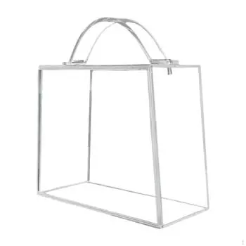 Акриловый ящик для хранения цветов с ручкой для женских мероприятий и праздников 19x15x16cm