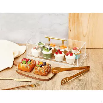 Акриловый ящик для хранения, прямоугольный контейнер с крышкой, держатель для кексов и конфет, дисплей Style A