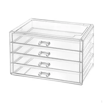Акриловый ящик для косметики, органайзер для волос, многоярусный легкий роскошный держатель для сережек 4 Tiers