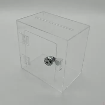 Акриловый ящик для пожертвований, органайзер для хранения денег с замком, прозрачный органайзер для хранения бюллетеней