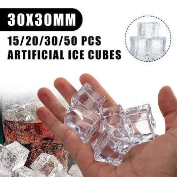 Акриловый реквизит для фотографии, многоразовые поддельные кубики льда, искусственный ледяной бар, реквизит, создатель кубиков льда, сделай сам, формы для ледяных шаров, домашний декор для свадебной вечеринки 15pcs