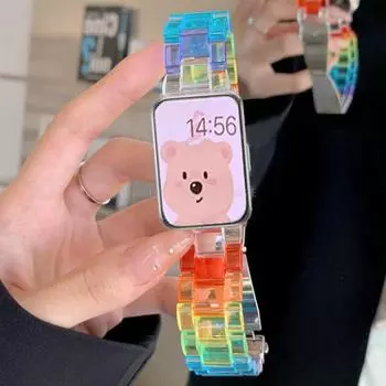 Акриловый ремешок для Samsung Galaxy Fit 3, модный браслет, роскошный деловой ремешок для Samsung Galaxy Fit3 SM-R390, аксессуары For Galaxy Fit 3 разноцветный