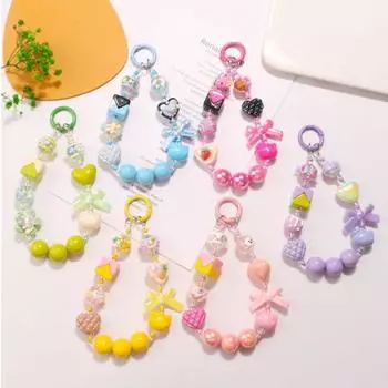 Акриловый ремешок для телефона, анти-потеря, сумка, ремешок, сделай сам, брелок с бисером в форме сердца, для женщин и девочек