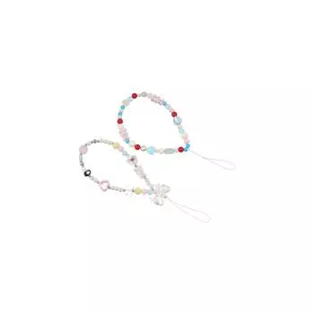 Акриловый ремешок для телефона с бантом в виде сердца, чехол для телефона с цепочкой из бисера и жемчуга Style 3