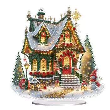 Акриловый рождественский домик алмазная живопись настольные украшения комплект 5D DIY алмазное искусство настольные украшения для домашнего офиса декор UNITED KINGDOM