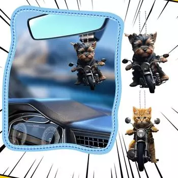 Акриловый Рождественский кулон в виде собаки-мотоцикла, Украшение на рождественскую елку в виде собаки, Украшение в виде любителя собак One Size