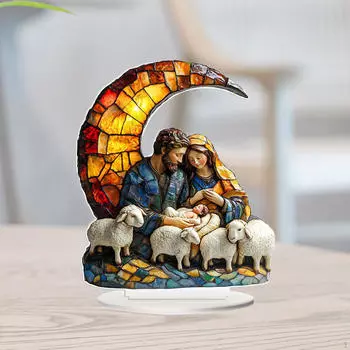 Акриловый рождественский знак, религиозная декоративная табличка, водонепроницаемое настольное украшение, Рождество Tree