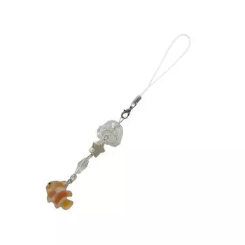 Акриловый шарм «Рыба-клоун», ремешок для мобильного телефона с морской звездой, красочный бисерный брелок, универсальный аксессуар для телефона и сумки жёлтый