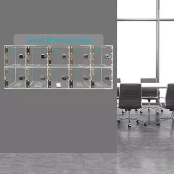 Акриловый шкафчик для сотовых телефонов на 10 слотов, настенный ящик для хранения телефонов с замком и ключом чистый