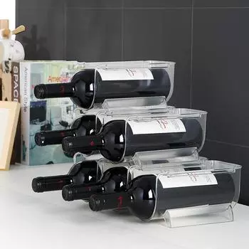 Акриловый штабелируемый держатель для бутылки с водой, кухонная кладовая, ящик для хранения холодильника, органайзер для бутылок с вином и водой для организации дома