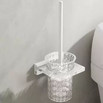 Акриловый стаканчик держатель для туалетной щетки алюминиевый металлический настенный серый золотой черный белый туалетный ершик полка набор для ванной комнаты туалет чёрный