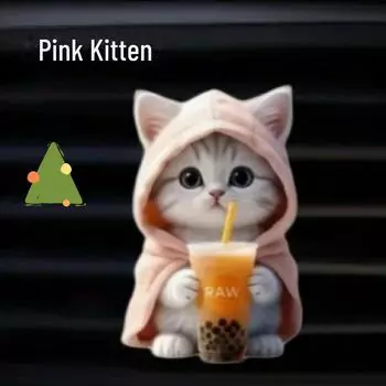 Акриловый свитшот с котенком, зажим для вентиляции, ароматический декор для автомобиля - милый, водонепроницаемый, ароматерапия. Cat Aromatherapy розовый