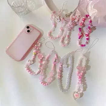 Акриловый телефон с бусинами, подвеска-цепочка для мобильного телефона, чехол для телефона, ремешок для мобильного телефона, ремешок для телефона 12