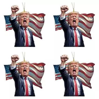 Акриловый Трамп подвесной орнамент для автомобильного рюкзака-брелока (Крик национального флага)