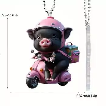 Акриловый Восхитительный Черный Поросенок Подвеска-Шарм для Автомобиля Игривый Мультяшный Стиль Для Декора Интерьера