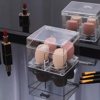 Акриловый ватный тампон для хранения, портативный прозрачный ватный диск для макияжа, косметический контейнер, органайзер для ювелирных изделий, чехол