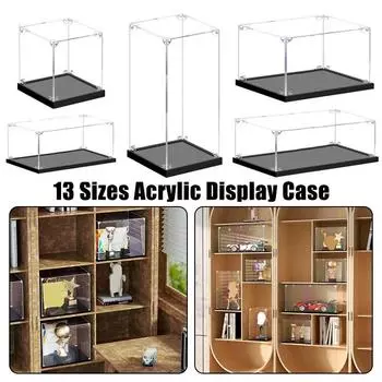 Акриловый витринный ящик для коллекционных предметов, прозрачный пылезащитный витринный ящик для игрушек, моделей, кукол, игрушек, витринный ящик для хранения вещей 10*20*15cm