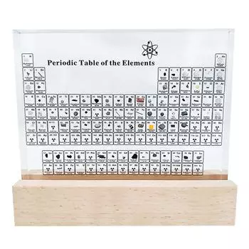 Акриловый встроенный дисплей периодической таблицы с физическими элементами 150x114x20mm without base прозрачный