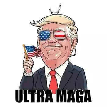 Акриловый забавный подвесной шарм Трампа для автомобильного рюкзака-брелока (УЛЬТРА МАГА)