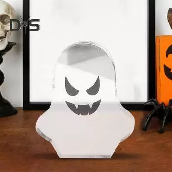 Акриловый знак для стола с привидением на Хэллоуин, жуткий прозрачный знак с привидением из мультфильма, украшение для рабочего стола в офисе, праздничная вечеринка, многоярусный поднос, украшение 12cm A