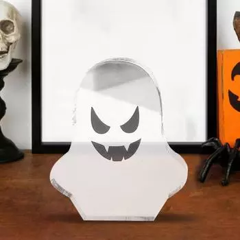 Акриловый знак для стола с привидением на Хэллоуин, жуткий прозрачный знак с привидением из мультфильма, украшение для рабочего стола в офисе, праздничная вечеринка, многоярусный поднос, украшение 12cm B
