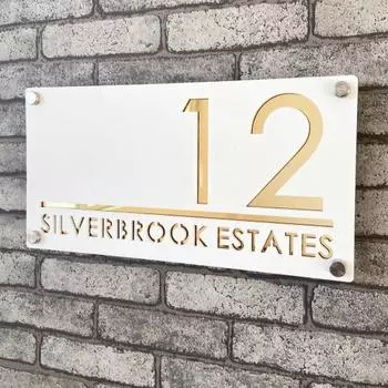 Акриловый знак с номером дома, устойчивый к погодным условиям, адресная табличка, настенный наружный дверной знак Without Light чёрный