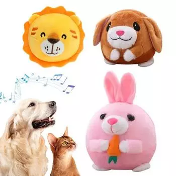 Активная движущаяся плюшевая игрушка для домашних животных, интерактивный электронный прыгающий мяч, мультяшные животные, игрушка для собак, перезаряжаемый говорящий и повторяющийся мяч, игрушка для дрессировки щенков A