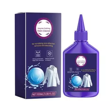 Активный ферментный пятновыводитель для одежды, удаление масляных пятен и сильно очищает стойкие пятна 100 мл One Size фиолетовый