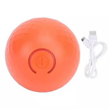 Активный катящийся мячик для снятия скуки, перезаряжаемый, развивающий навыки, автоматический интерактивный мяч для собак оранжевый
