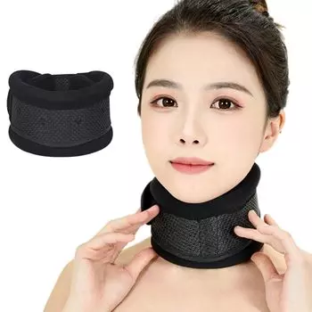 активный шейный корсет для шеи поддержка шеи для дома и работы тонкий дышащий ультралегкий складная подушка унисекс можно стирать один размер [контролируется чёрный