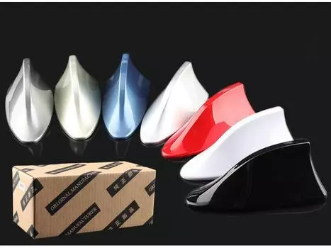 Акула акулы: Автомобильная декоративная радиосигнальная антенна на крышу, заднее крыло with packaging серый