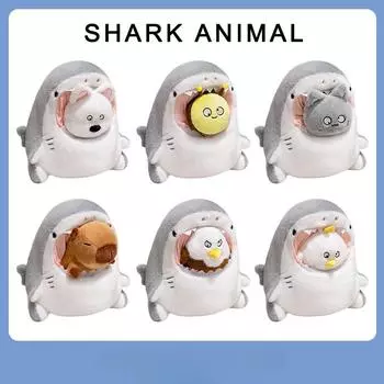 Акула плюшевая игрушка Капибара Кукла Creative Shark Merge Plush Dolls 30cm shark dog