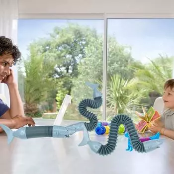 Акула растягивающаяся трубка сжимающая трубка снятие тревоги гибкая милая детская непоседа сенсорная игрушка детский подарок