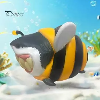 Акула смоляное украшение мультяшная акула пчела фигурка настольный декор коллекционная акула статуэтка для каминной полки книжный стол синий