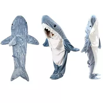 Акула Спящая акула Носимая акула Мягкая игрушка акула Носимое одеяло для охлаждения Подарок на день рождения [RemeeHi] Одеяло, Сумка, Одеяло, Одеяло,