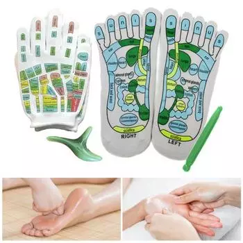 Акупрессурные носки и перчатки Набор инструментов Носки для массажа ног для облегчения боли в ногах Удобный дизайн Снимают усталость с печатными точками давления Mens