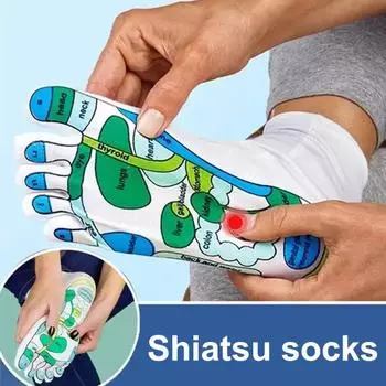 Акупрессурные носки и перчатки Набор инструментов Носки для массажа ног для облегчения боли в ногах Удобный дизайн Снимают усталость с печатными точками давления Womens