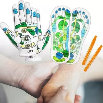 Акупрессурные рефлексологические перчатки, набор носков, массаж с точечными массажными инструментами, носки для рефлексотерапии для рук, отдельные носки для пяти пальцев ног