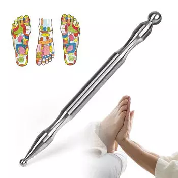 Акупунктурная палочка Geerow Массажная палочка для акупунктурных точек стопы Триггерная палочка из нержавеющей стали для практикующих специалистов по рукам, лицу, меридианам, [шиацу]