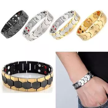 Акупунктурный массаж, гематитовый браслет для магнитной терапии, энергетический целительный съемный браслет серебряный