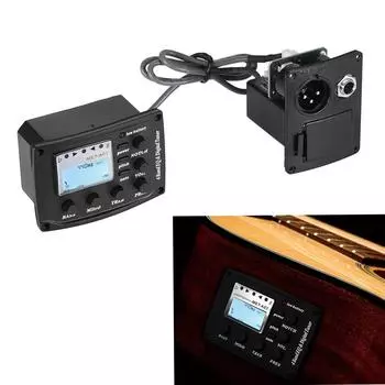 Акустическая гитара, 4-полосный эквалайзер, усилитель тона и громкости, предусилитель, пьезоэлектрический звукосниматель 6,35 мм XLR с функцией Pitch Note Notch