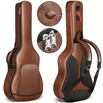 Акустическая гитара CAHAYA толщиной 15 мм с мягкой сотовой сеткой, вентиляционной системой, грифом, 3 слоями толстой защитной гитары, мягким чехлом для акустической гитары коричневый
