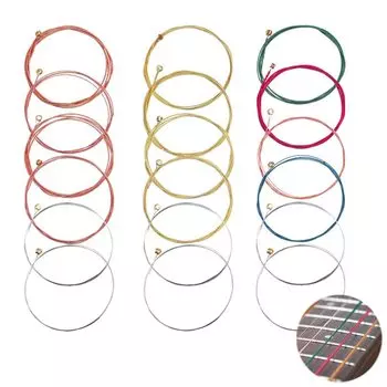 Акустическая гитара YINKE, сменная гитара, 3 комплекта из 18 музыкальных инструментов, сменная сталь для баллады, совместимая с фолком, изготовлена из стального сердечника из медного сплава