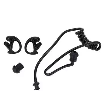 Акустическая ушная трубка Воздушная акустическая катушка Трубка Наушник Гарнитура Акустическая катушка Двустороннее радио Аудио Комплекты чёрный