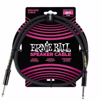 Акустический кабель ERNIE BALL 6071, 3 фута, АКУСТИЧЕСКИЙ КАБЕЛЬ, черный [оригинальный продукт] ПРЯМОЙ/ПРЯМОЙ 0,91 м