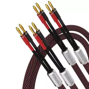 Акустический кабель Preffair 13 AWG, одинарный акустический кабель с бананом, высокомедный бескислородный медный акустический кабель с банановым магнитным кольцом, провод Hi-Fi, штекер, защита от электромагнитных и радиочастотных помех