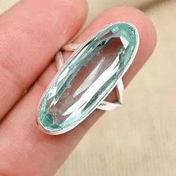 Аква Апатит Драгоценный камень Твердые стерлингового серебра 925 ручной работы Изящный кулон для нее 4 зелёный